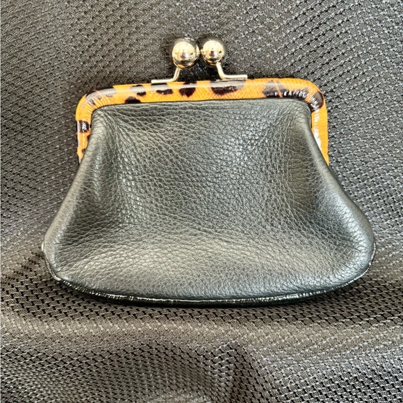 Brighton Black and Leopard Print Coin Purse - Picture 2 of 8